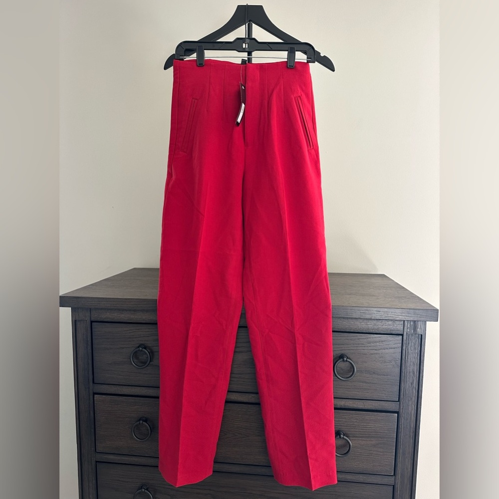Banana Republic Red Ultra High Rose Dress Pants New (Size 4)